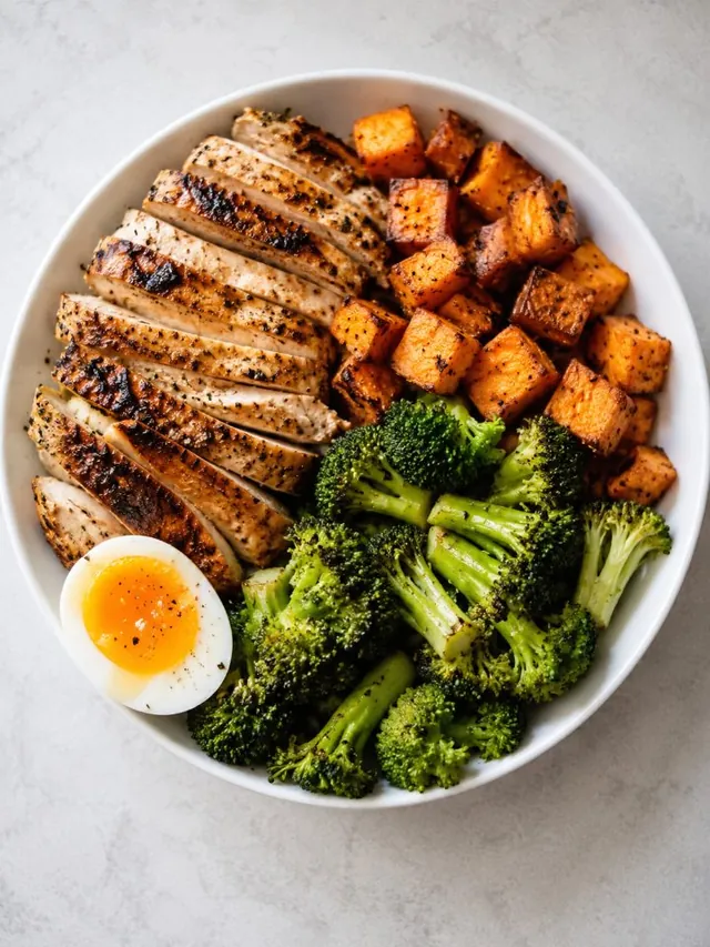 Chicken, sweet potato and broccoli